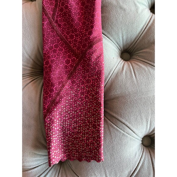 Lululemon 25in Leggings Reflective Maroon Red Pink Size 6 - Picture 4 of 11